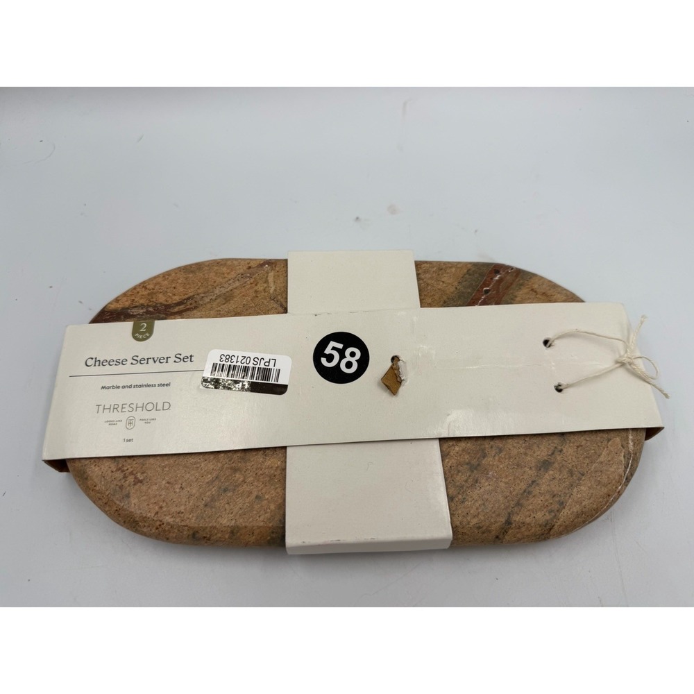Threshold Cheese Server Set Marble & Stainless Steel Cheese Board NEW